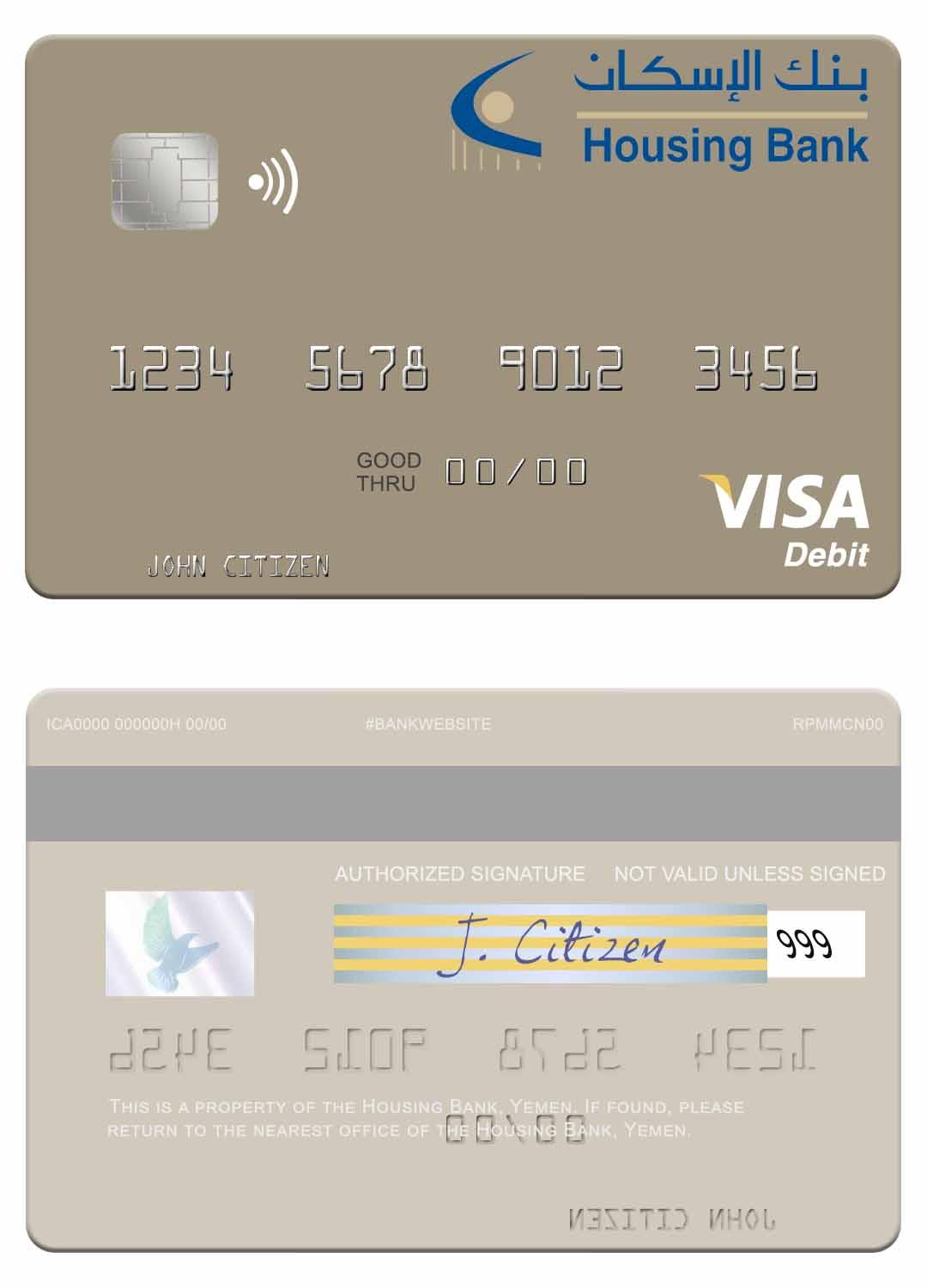 Yemen Housing Bank visa debit card